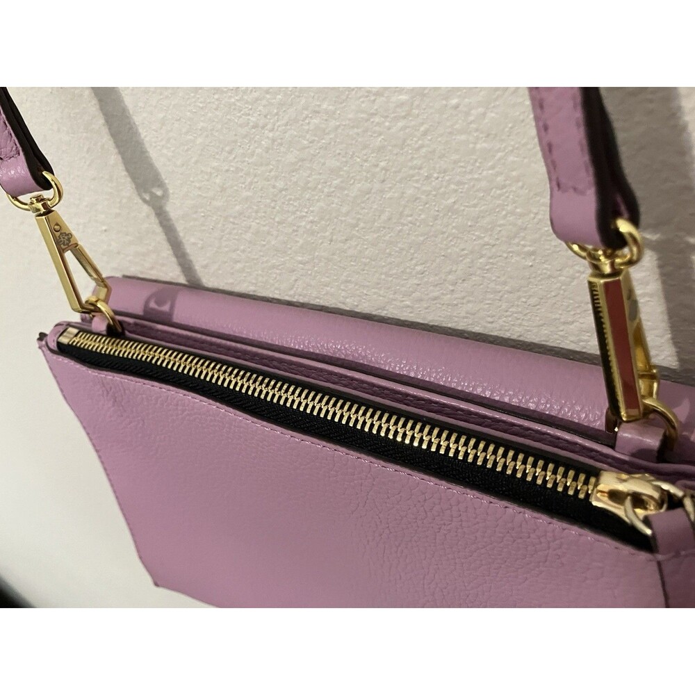 Oryany Genuine Leather Crossbody Bag Small Bright Lilac Purple Excellent - Picture 8 of 8